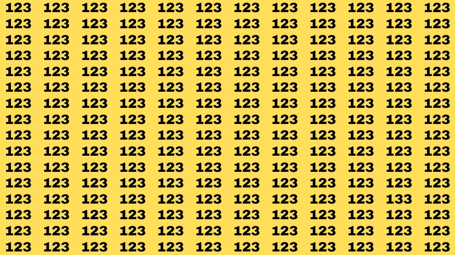 Observation Find it Out: If you have Sharp Eyes Find the number 133 among 123 in 20 Secs