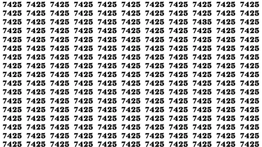 Optical Illusion Brain Challenge: If you have Hawk Eyes Find the Number 7435 among 7425 in 12 Secs