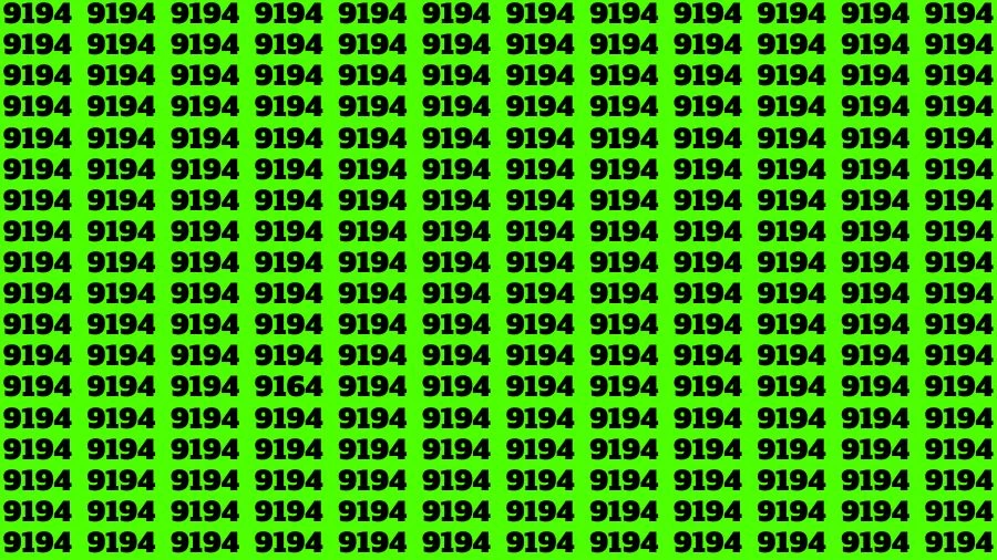 Optical Illusion Visual Test: If you have Eagle Eyes Find the Number 9164 among 9194 in 14 Secs