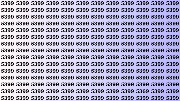 Optical Illusion Brain Challenge: If you have 50/50 Vision Find the Number 5369 among 5399 in 14 Secs