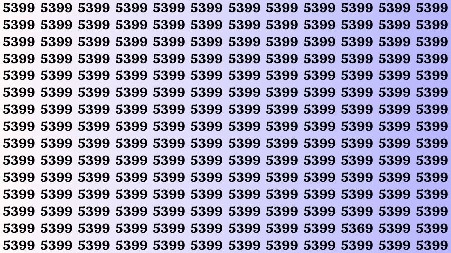 Optical Illusion Brain Challenge: If you have 50/50 Vision Find the Number 5369 among 5399 in 14 Secs