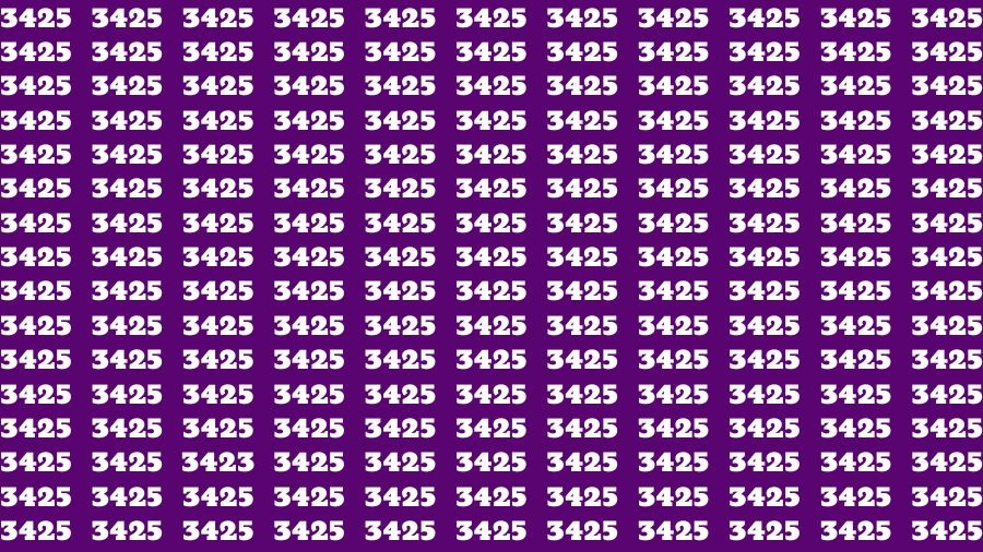 Optical Illusion Visual Test: If you have Sharp Eyes Find the Number 3423 in 20 Secs