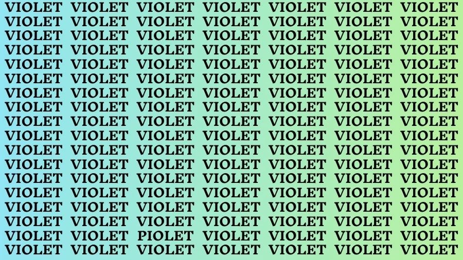 Optical Illusion Brain Challenge: If you have Sharp Eyes Find the Word Piolet among Violet in 12 Secs