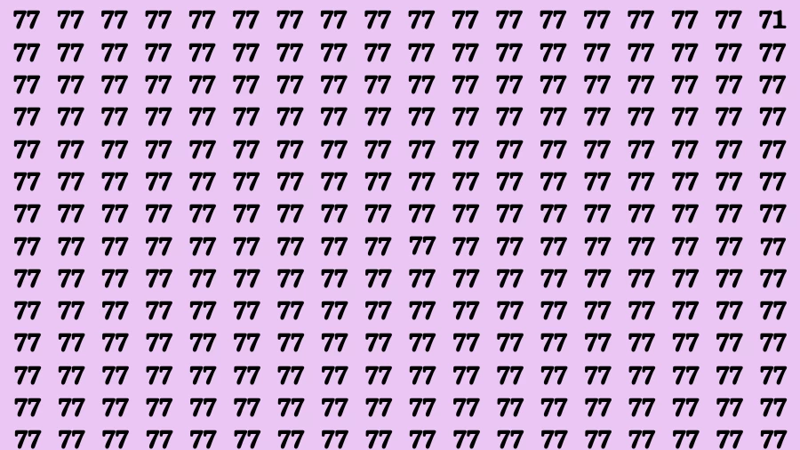 Observation Find it Out: If you have Sharp Eyes Find the number 71 among 77 in 20 Secs