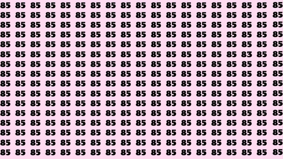 Optical Illusion Eye Test: If you have Sharp Eyes Find the number 83 in 10 Secs