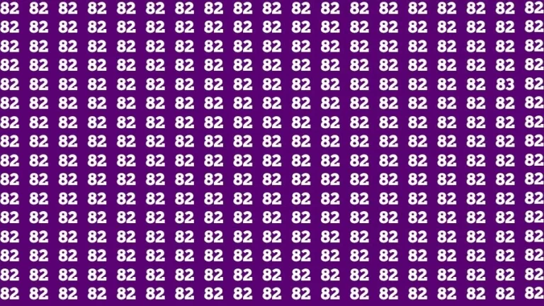 Optical Illusion Brain Challenge: If you have Hawk Eyes Find the Number 83 among 82 in 12 Secs