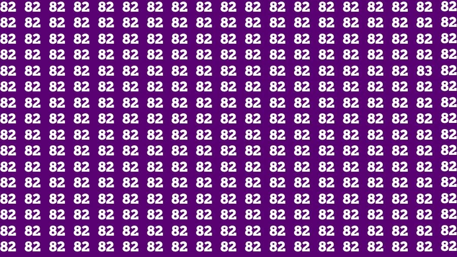 Optical Illusion Brain Challenge: If you have Hawk Eyes Find the Number 83 among 82 in 12 Secs