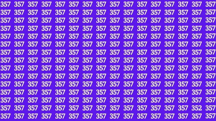 Optical Illusion Visual Test: If you have Sharp Eyes Find the Number 352 in 20 Secs