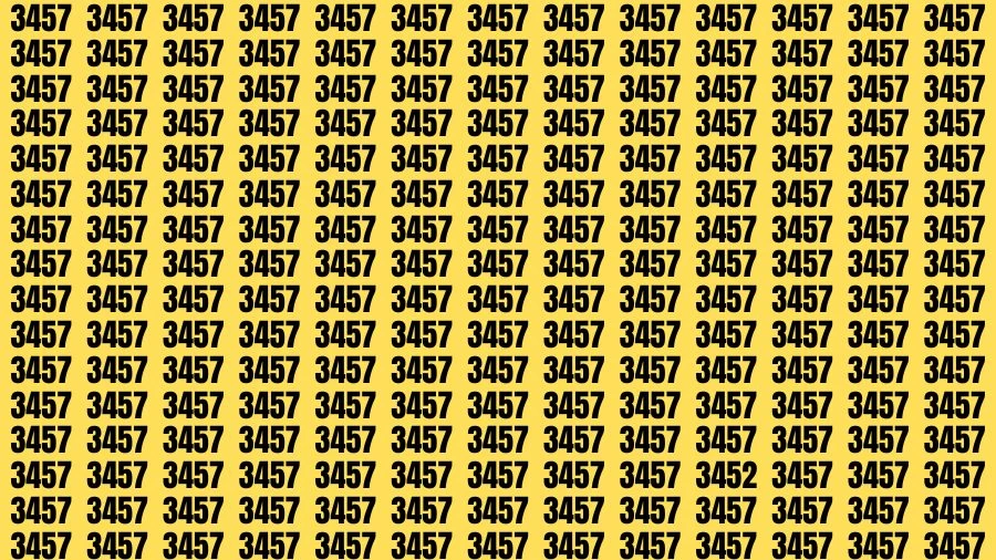 Optical Illusion Visual Test: If you have Sharp Eyes Find the Number 3452 in 20 Secs