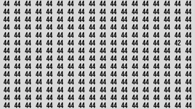 Visual Test: If you have Hawk Eyes Find the Number 42 among 44 in 12 Secs