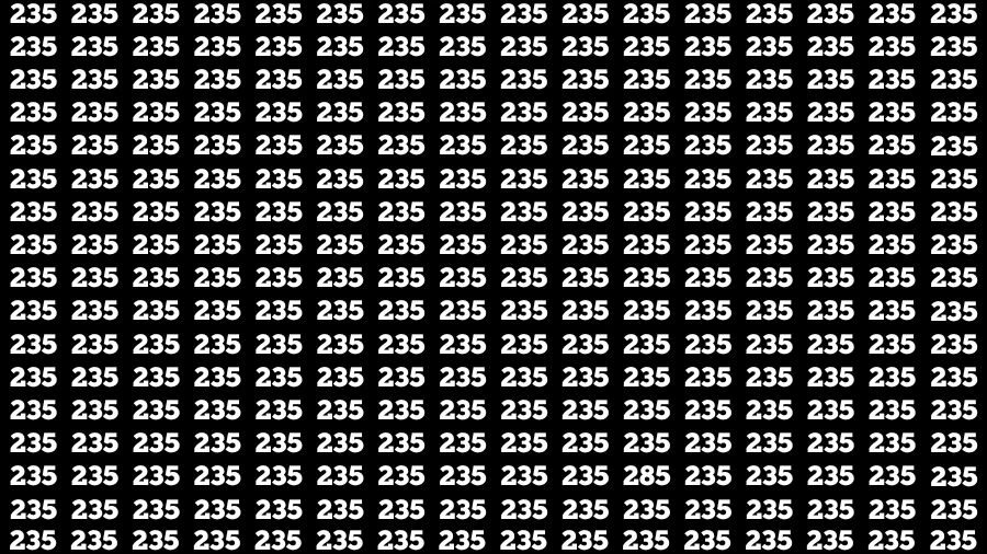 Optical Illusion Eye Test: If you have Hawk Eyes Find the Number 285 in 13 Secs