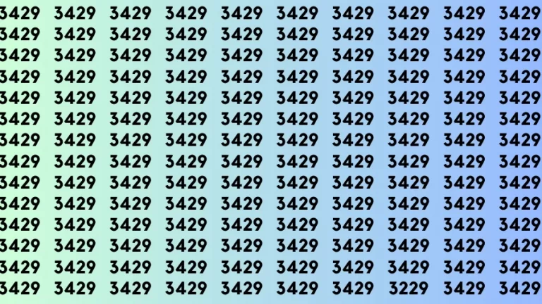 Observation Brain Challenge: If you have Eagle Eyes Find the number 3229 among 3429 in 12 Secs