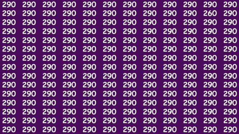 Observation Visual Test: If you have 50/50 Vision Find the Number 260 among 290 in 10 Secs