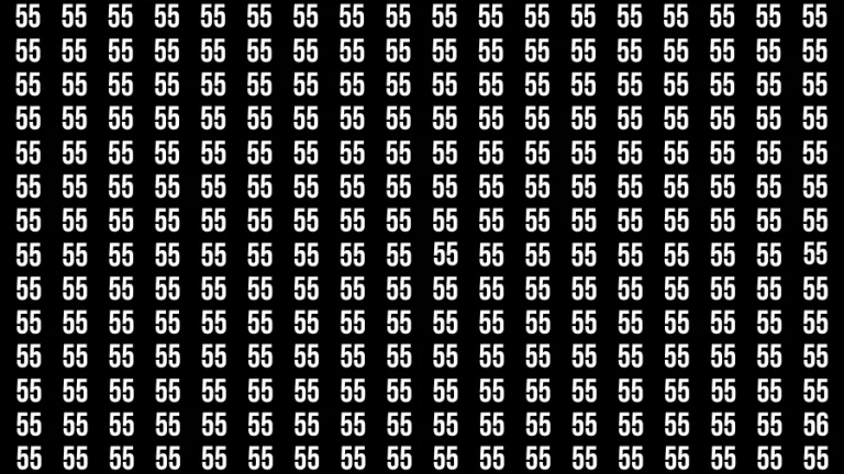 Observation Brain Challenge: If you have Eagle Eyes Find the number 56 among 55 in 12 Secs