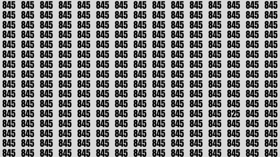 Optical Illusion Brain Challenge: If you have Hawk Eyes Find the Number 825 among 845 in 12 Secs