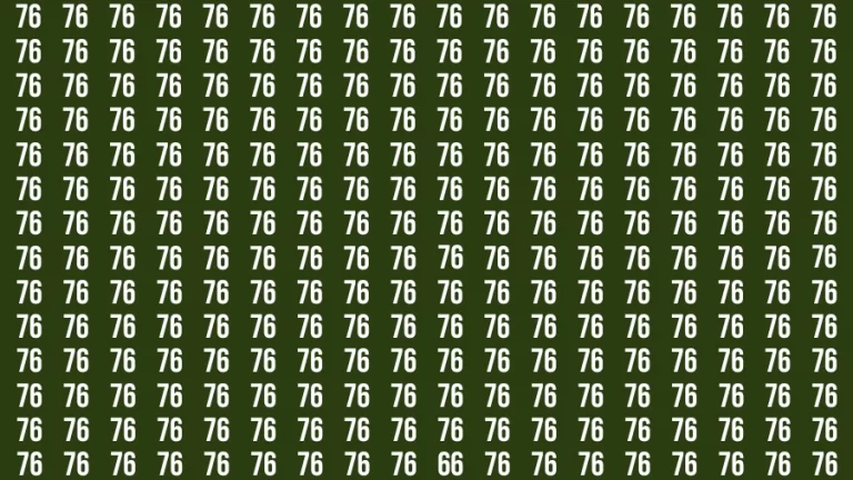 Visual Test: If you have Eagle Eyes Find the Number 66 among 76 in 15 Secs