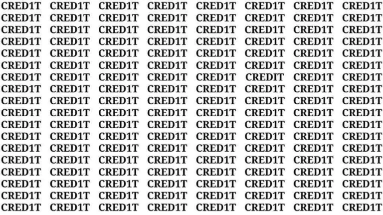 Test Visual Acuity: If you have Eagle Eyes Find the word Credit in 12 Secs