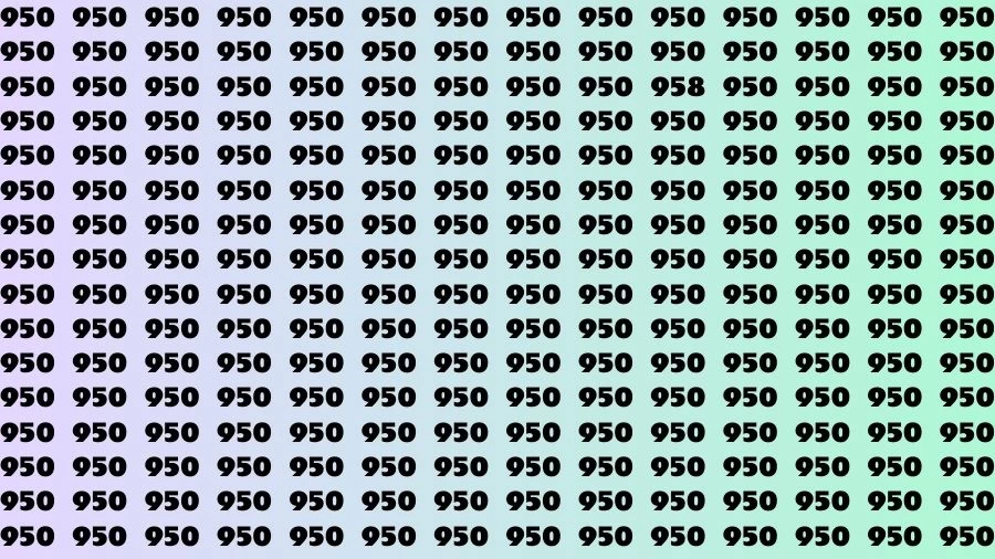 Visual Test: If you have Eagle Eyes Find the number 958 among 950 in 16 Secs