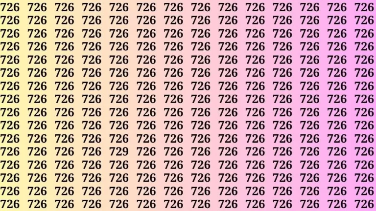 Observation Brain Challenge: If you have 50/50 Vision Find the number 729 in 18 Secs