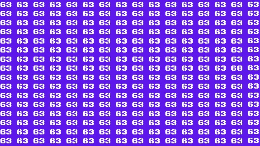 Observation Brain Challenge: If you have 50/50 Vision Find the Number 68 among 63 in 14 Secs