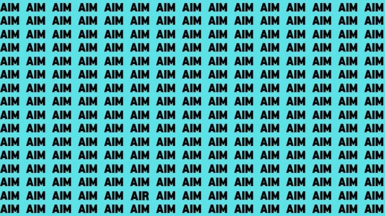 Optical Illusion Eye Test: If you have Eagle Eyes Find the Word Air among Aim in 15 Secs