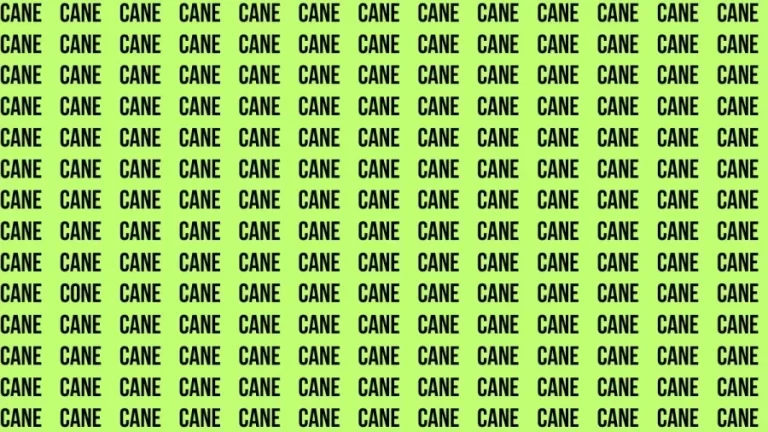 Visual Test: If you have Eagle Eyes Find the Word Cone among Cane in 10 Secs