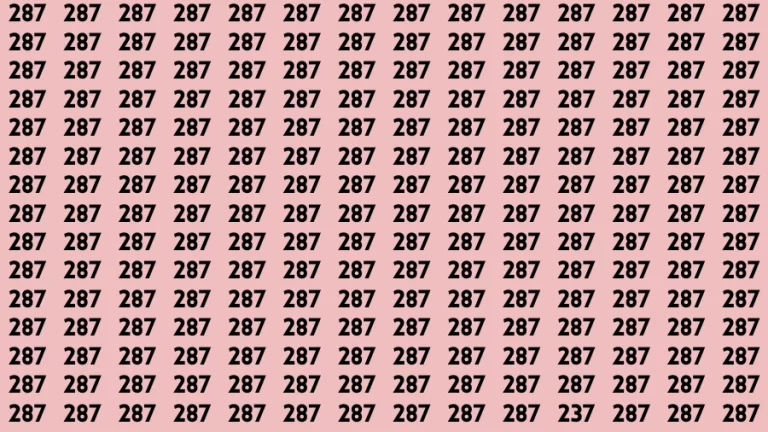 Visual Test: If you have Hawk Eyes Find the Number 237 among 287 in 15 Secs