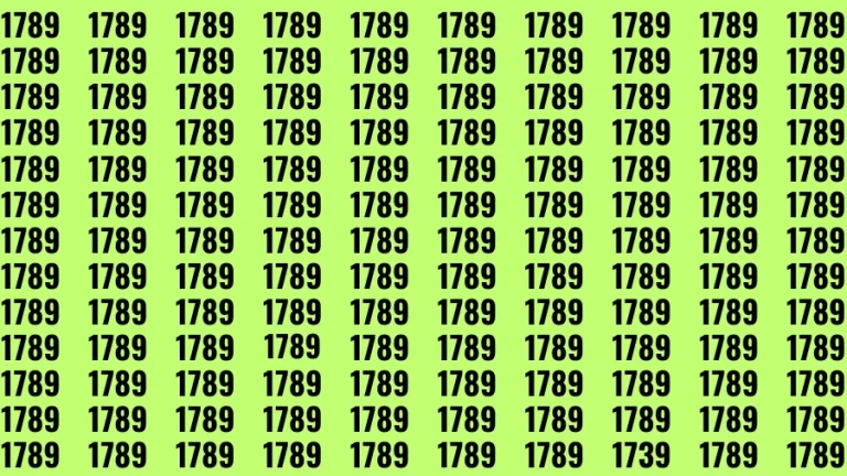 Observation Visual Test: If you have 50/50 Vision Find the Number 1739 in 15 Secs