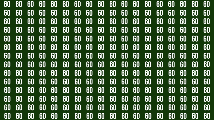 Observation Visual Test: If you have 50/50 Vision Find the Number 90 among 60 in 15 Secs