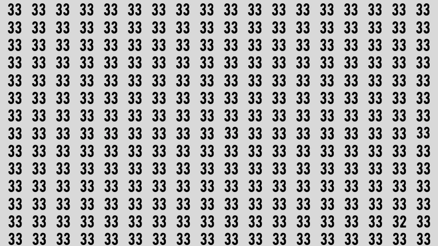 Observation Brain Challenge: If you have Eagle Eyes Find the number 32 among 33 in 12 Secs