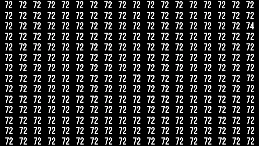 Observation Brain Challenge: If you have Hawk Eyes Find the Number 74 among 72 in 15 Secs