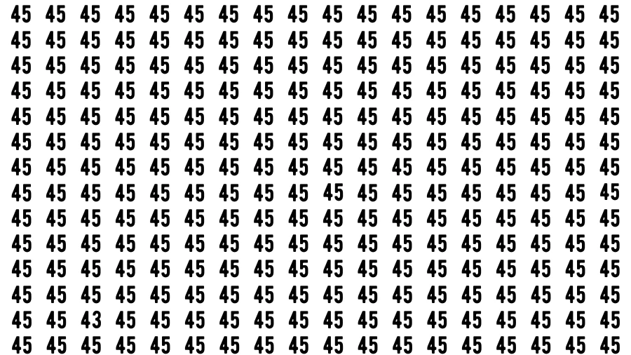 Test Visual Acuity: If you have Eagle Eyes Find the Number 43 among 45 in 15 Secs