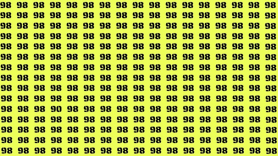 Visual Test: If you have Sharp Eyes Find the Number 90 among 98 in 20 Secs