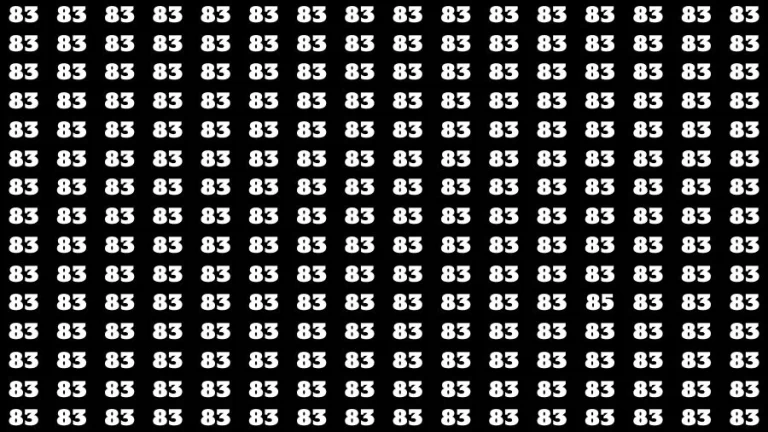 Observation Brain Challenge: If you have Hawk Eyes Find the Number 85 among 83 in 15 Secs