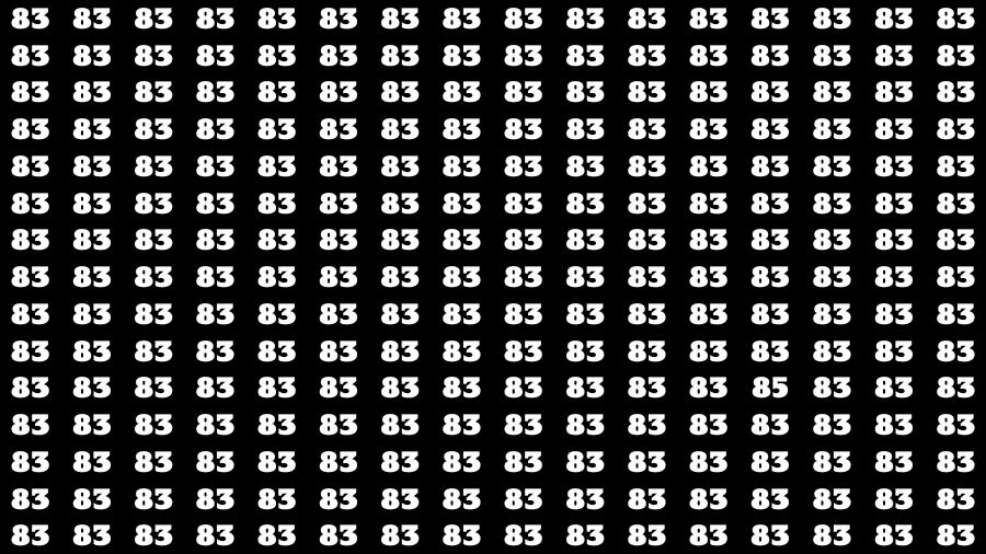 Observation Brain Challenge: If you have Hawk Eyes Find the Number 85 among 83 in 15 Secs