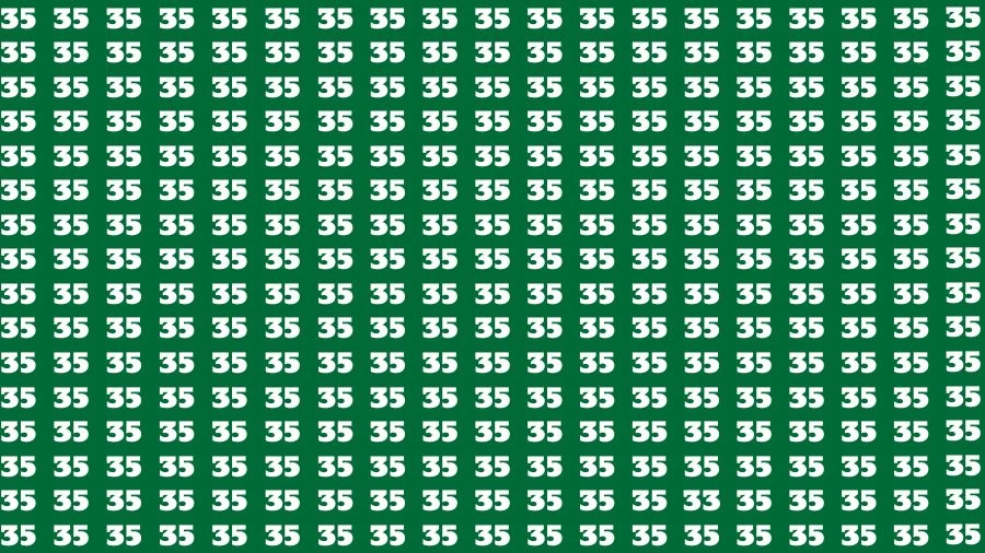 Visual Test: If you have 50/50 Vision Find the Number 33 among 35 in 15 Secs