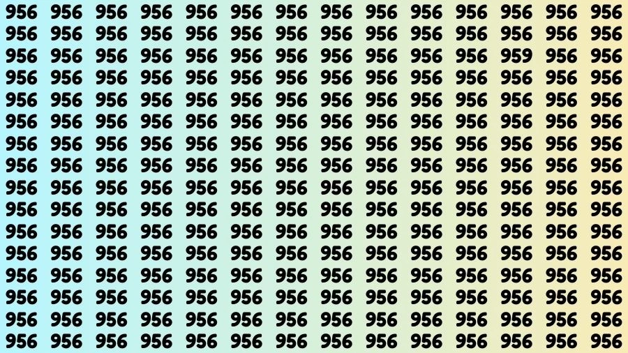 Observation Visual Test: If you have Eagle Eyes Find the number 959 among 956 in 12 Secs