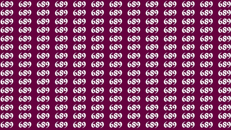 Optical Illusion Visual Test: If you have Sharp Eyes Find the Number 639 in 16 Secs