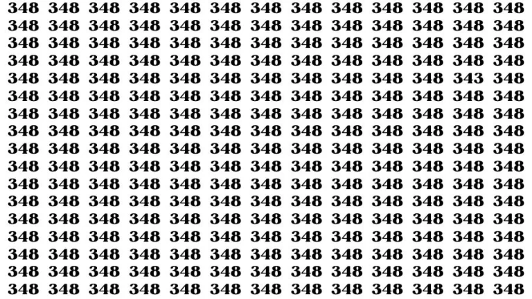 Visual Test: If you have Sharp Eyes Find the Number 343 in 20 Secs