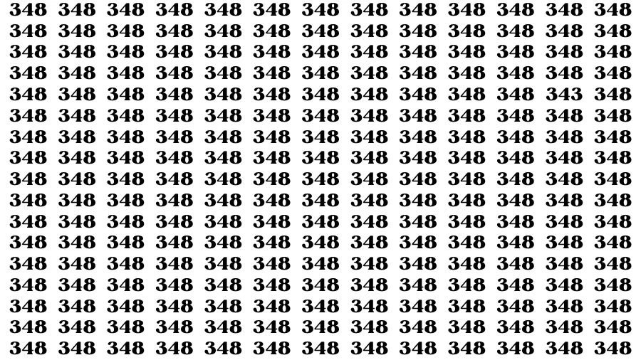 Visual Test: If you have Sharp Eyes Find the Number 343 in 20 Secs