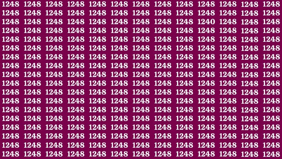 Observation Find it Out: If you have Eagle Eyes Find the number 1240 among 1248 in 15 Secs