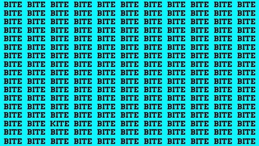 Visual Test: If you have Hawk Eyes Find the word Kite among Bite in 18 Secs