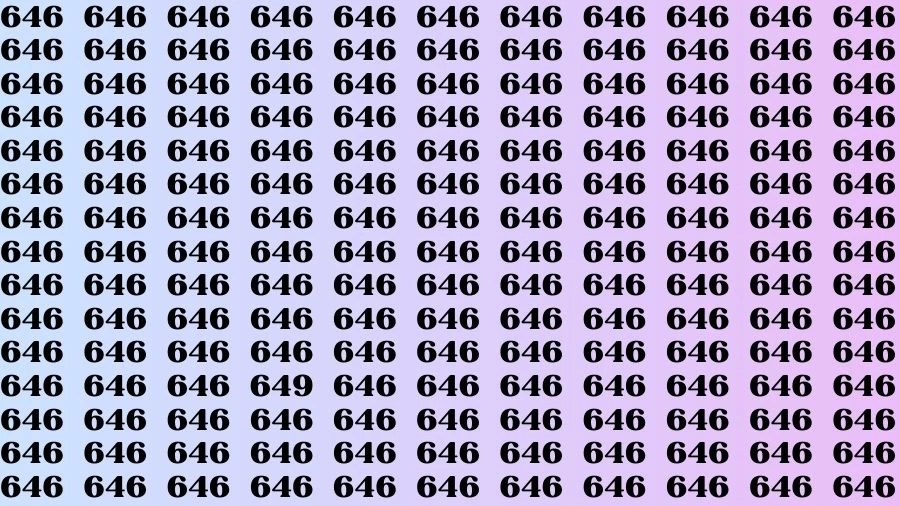 Optical Illusion Brain Challenge: If you have 50/50 Vision Find the Number 649 among 646 in 14 Secs