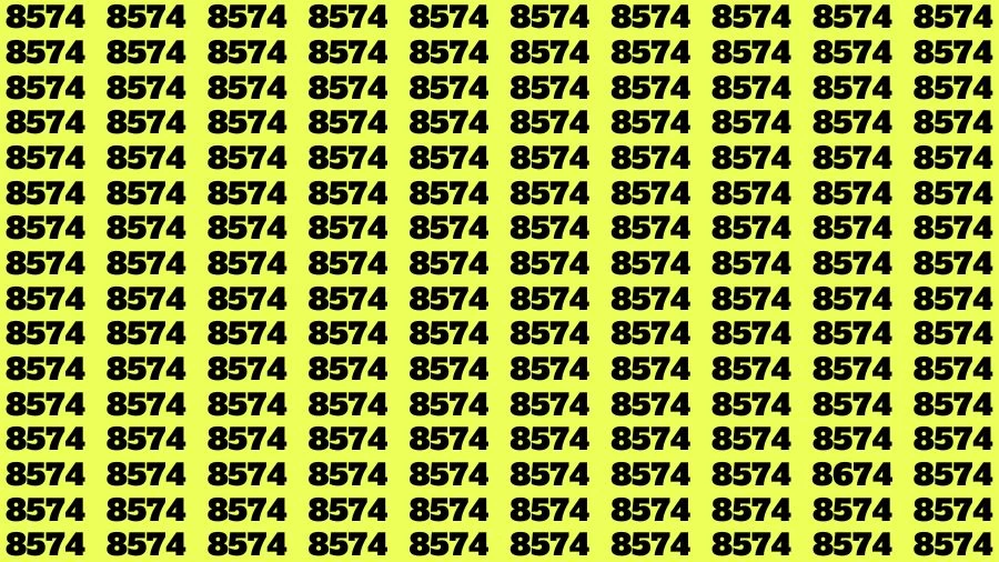 Observation Visual Test: If you have Hawk Eyes Find the Number 8674 among 8574 in 15 Secs