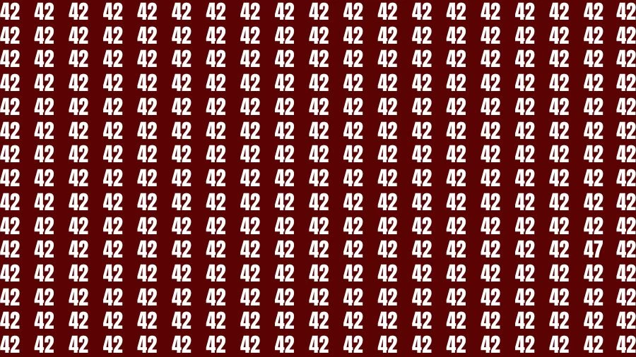 Visual Test: If you have Eagle Eyes Find the Number 47 among 42 in 15 Secs