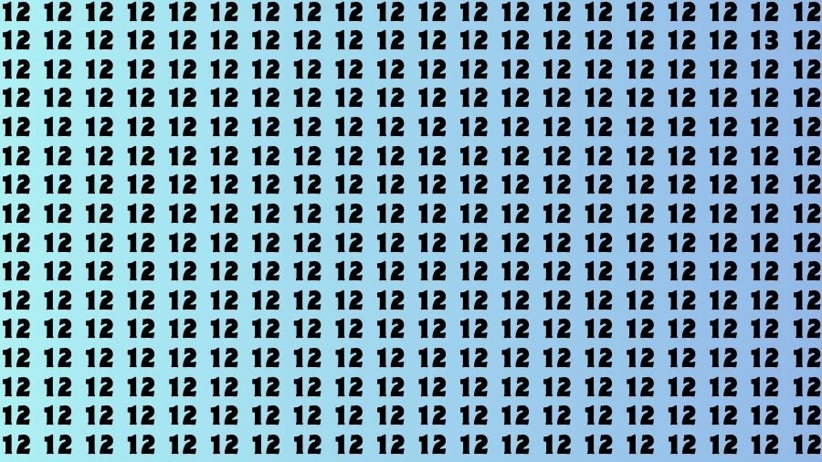 Observation Brain Challenge: If you have Sharp Eyes Find the number 13 among 12 in 20 Secs