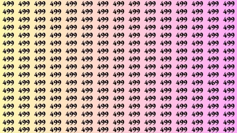 Visual Test: If you have 50/50 Vision Find the Number 469 among 499 in 15 Secs