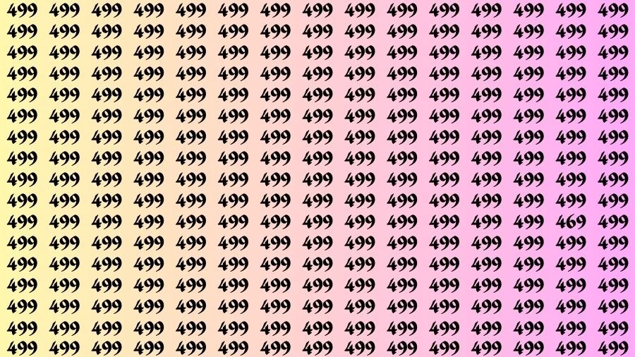 Visual Test: If you have 50/50 Vision Find the Number 469 among 499 in 15 Secs