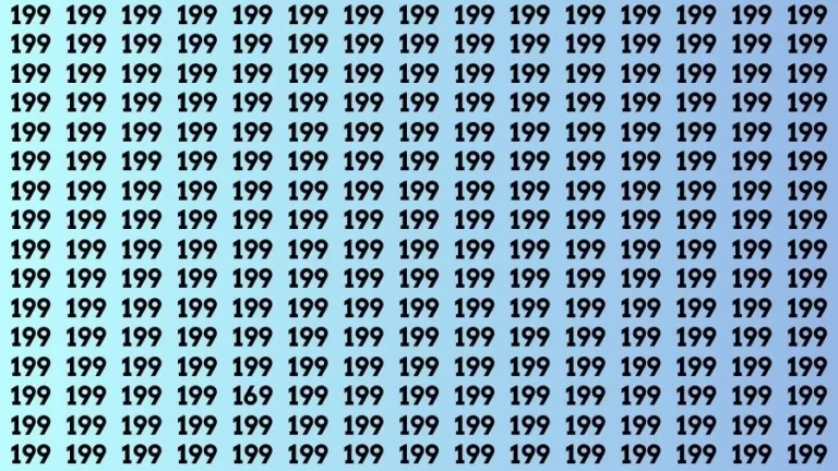 Observation Brain Challenge: If you have Sharp Eyes Find the Number 169 among 199 in 15 Secs