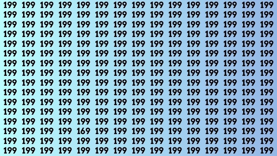 Observation Brain Challenge: If you have Sharp Eyes Find the Number 169 among 199 in 15 Secs